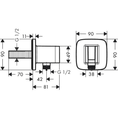 Шланговое подключение hansgrohe FixFit Porter Q 26887670 матовый черный