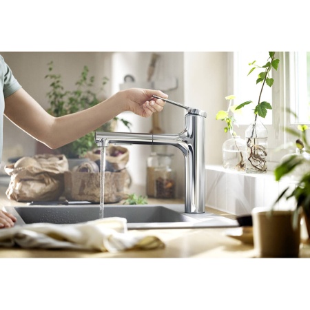 Hansgrohe Zesis M33 Кухонный смеситель 160 2jet с вытяжным душем sBox lite хром 74804000