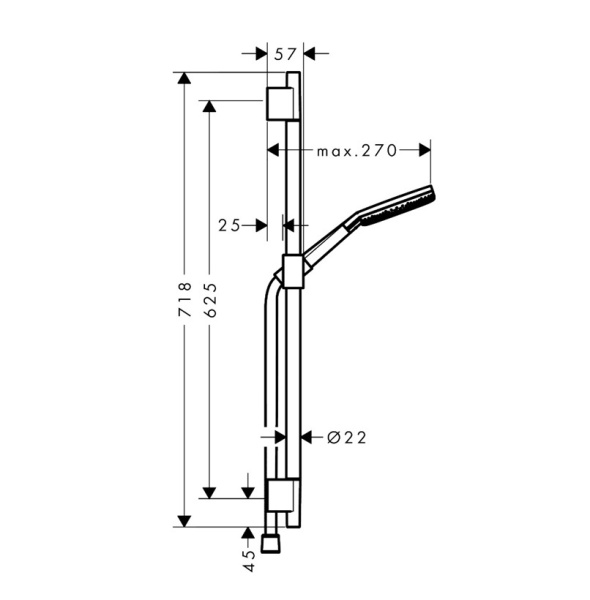 Hansgrohe Alive Raindance S EcoSmart 24602000 Душевой гарнитур (хром)