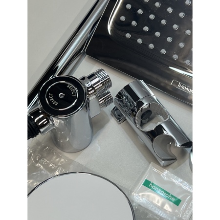 Душевая система hansgrohe Crometta E 240 1jet EcoSmart Reno с переключателем потоков 27289000/U, хром, уцененный товар