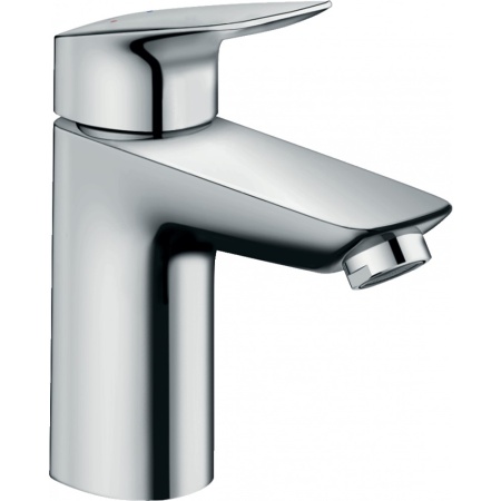 Смеситель для раковины hansgrohe Logis 71107000, со средним изливом, со сливным клапаном Push-Open, хром