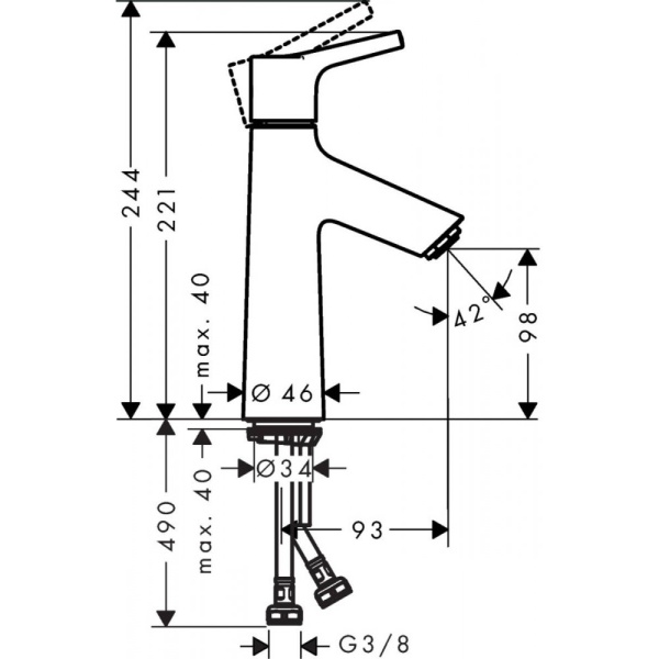 Смеситель hansgrohe Talis S для раковины 72021000, хром
