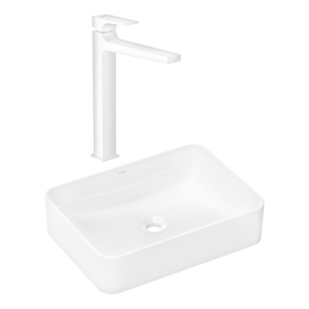 Готовый набор для раковины hansgrohe Xuniva Q накладной со смесителем Metropol 260 HG-PR224, белый/матовый белый