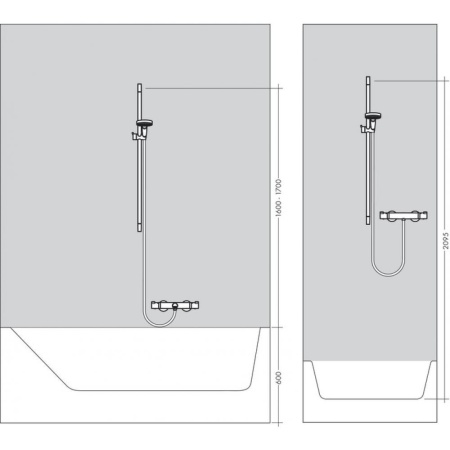 Душевая штанга hansgrohe Unica S Puro 65 см со шлангом 28632000, хром
