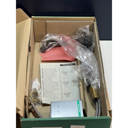 Смеситель для раковины hansgrohe Tecturis S 240 Fine, CoolStart, EcoSmart+, cо сливным гарнитуром Push-Open, 73370670/U, матовый черный, уцененный товар