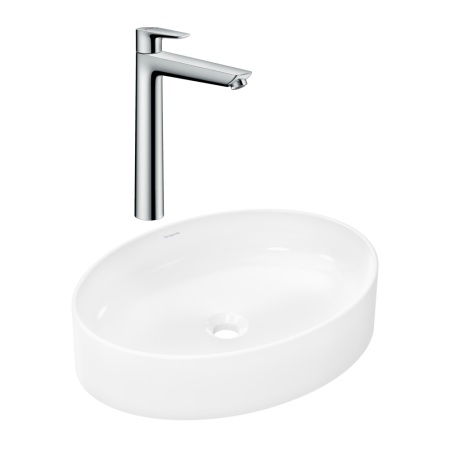 Готовый набор для раковины hansgrohe Xuniva D накладной со смесителем Talis E 240 HG-PR252, белый/хром