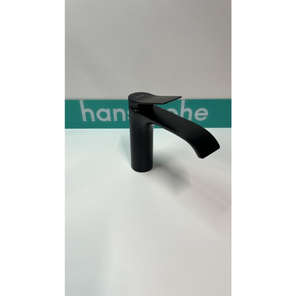 Смеситель для раковины hansgrohe Vivenis 110 со сливным гарнитуром, 75020670/U2, матовый черный, уцененный товар