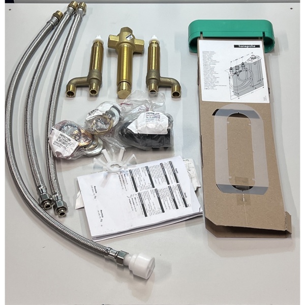 Встраиваемая часть смесителя hansgrohe на край ванны на 4 отверстия 13440180/U, уцененный товар