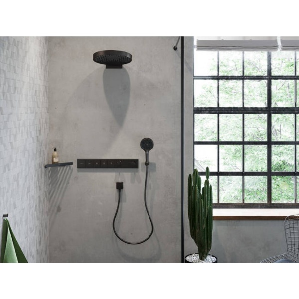 Шланговое подсоединение hansgrohe FixFit Square с клапаном обратного тока 26455670, матовый черный