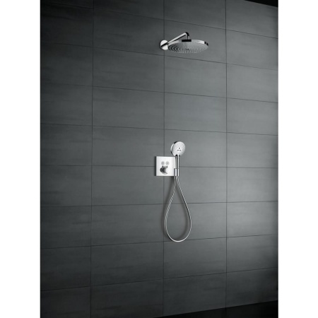 Верхний душ hansgrohe Raindance Select S 300 2jet с держателем 390 мм. 27378400, белый/хром