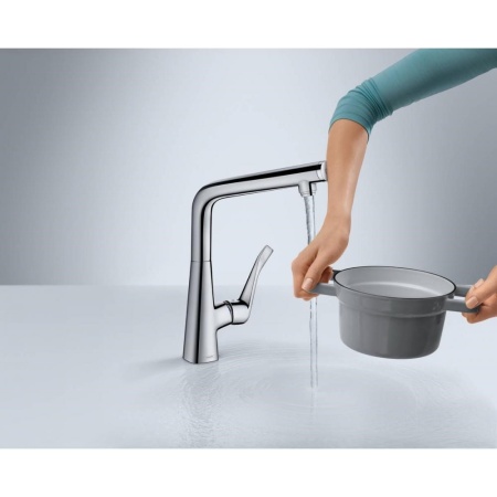 Смеситель hansgrohe Metris Select для кухонной мойки 14883000, хром
