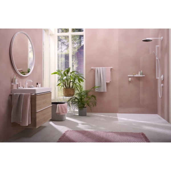 Смеситель для раковины hansgrohe Tecturis S 110 Fine CoolStart, EcoSmart+, с донным клапаном Push-Open, 73320700, матовый белый
