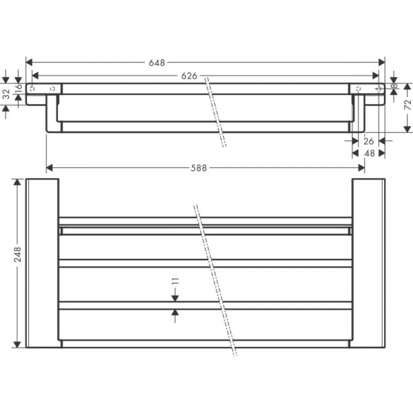 Полка для полотенец AddStoris Hansgrohe 41751000, хром