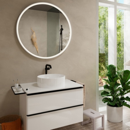 Смеситель для раковины hansgrohe Tecturis S 240 Fine, CoolStart, EcoSmart+, cо сливным гарнитуром Push-Open, 73370670/U, матовый черный, уцененный товар