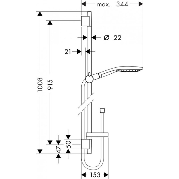 Душевой набор hansgrohe Raindance Select S 150 3 jet/ Unica S Puro 27803000, хром