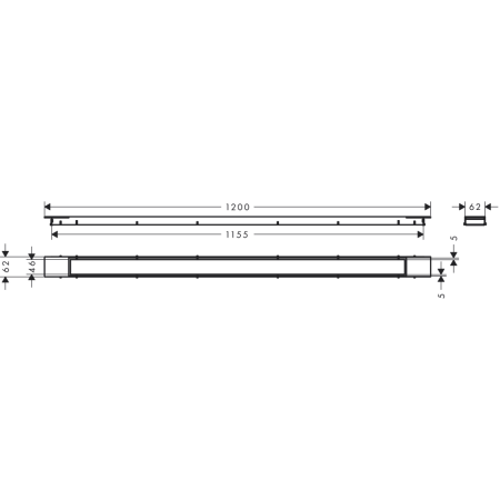 Внешняя часть трапа для душа hansgrohe RainDrain Match Plus, 120 см, с регулировкой по высоте 56218700, матовый белый