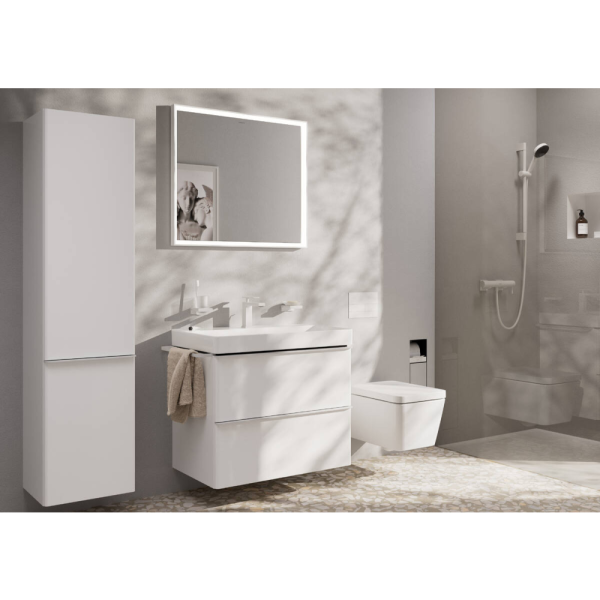 Смеситель для раковины hansgrohe Tecturis E 210 Fine, EcoSmart+, cо сливным гарнитуром Push-Open, 73060700, матовый белый
