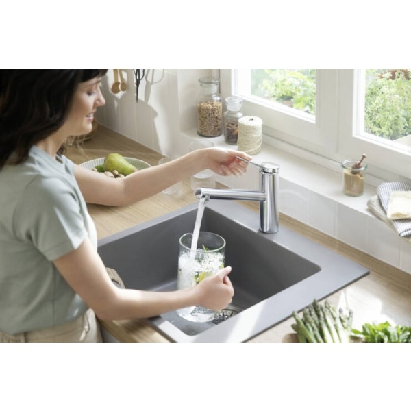 Смеситель для кухонной мойки hansgrohe Zesis M33 150, с поворотным изливом, для водонагревателей открытого типа 74811000, хром