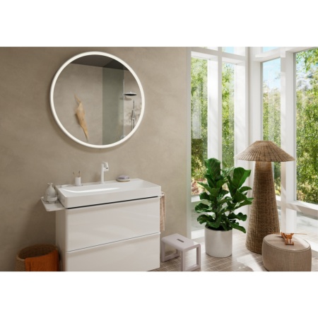 Смеситель для раковины hansgrohe Tecturis S 150 Fine CoolStart, EcoSmart+, со сливным клапаном Push-Open, 73340700, матовый белый