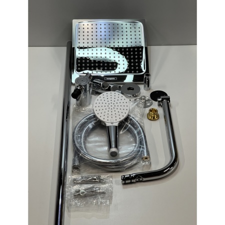 Душевая система hansgrohe Crometta E 240 1jet EcoSmart Reno с переключателем потоков 27289000/U, хром, уцененный товар