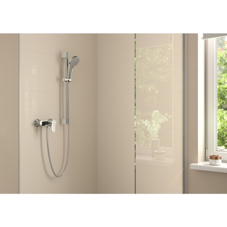 Душевой гарнитур hansgrohe Vernis Blend 100 Vario 2 режима, cо штангой 65 см 26275000/U, хром, уцененный товар
