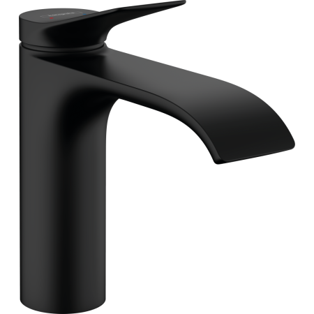 Смеситель для раковины hansgrohe Vivenis 110 со сливным гарнитуром, 75020670/U, матовый черный, уцененный товар