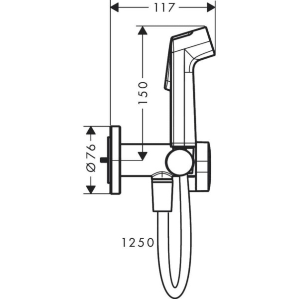 Гигиенический душ со смесителем Hansgrohe Bidette 29232340 шлифованный черный хром