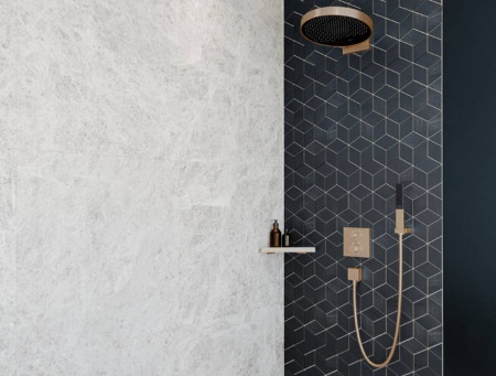 Hansgrohe 15714140S Set HG Ecostat Square термостатический смеситель для душа (15714140+01800180) шлифованная бронза