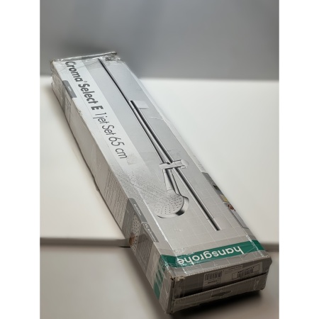 Душевой гарнитур hansgrohe Croma Select E 110 1jet со штангой 65 см 26584400/U, белый/хром, уцененный товар