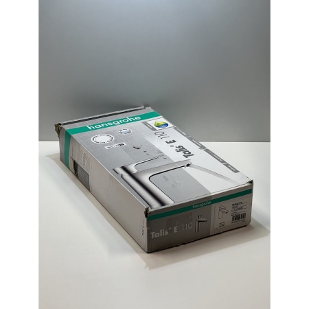 Смеситель для раковины hansgrohe Talis E 110, со сливным гарнитуром 71710700/U, матовый белый, уцененный товар