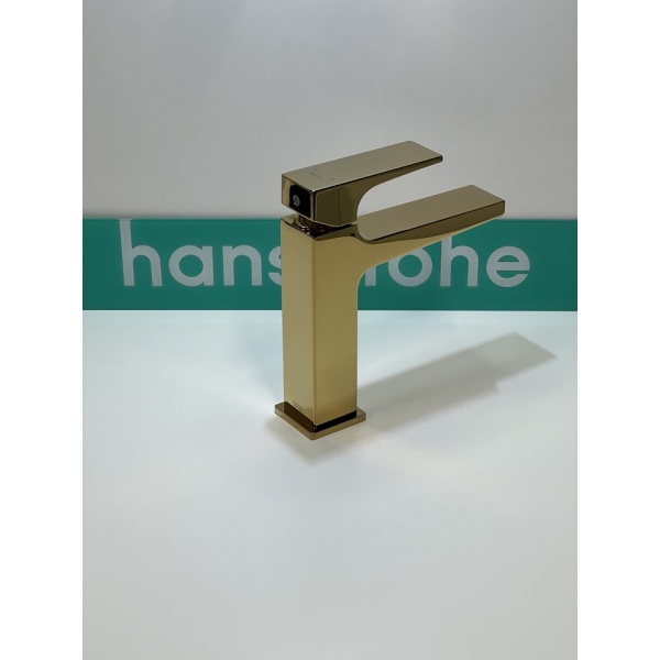 Смеситель для раковины hansgrohe Metropol 110 со сливным клапаном Push-Open 32507990/U, полированное золото, уцененный товар