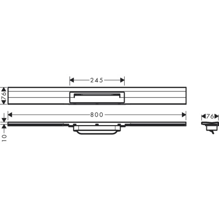 Внешняя часть трапа для душа hansgrohe RainDrain Flex, 80 см, укорачиваемая 56051140, шлифованная бронза
