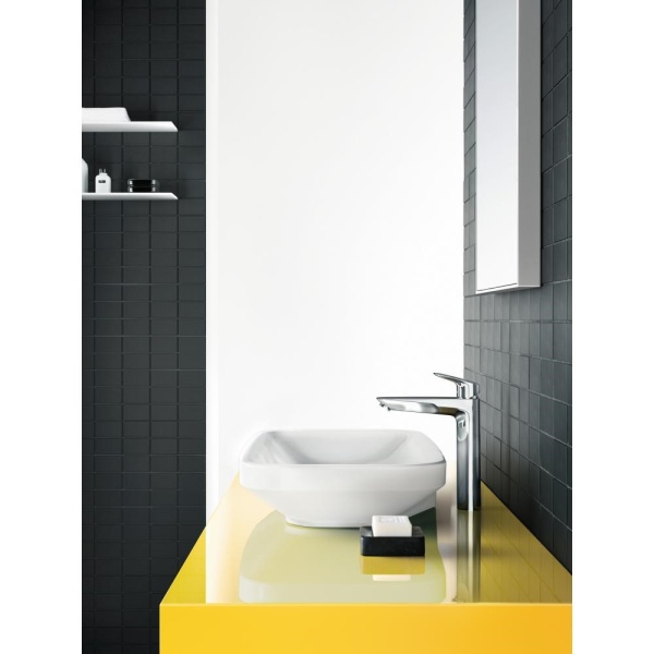 Смеситель hansgrohe Logis для раковины с высоким изливом без сливного набора 71091000, хром