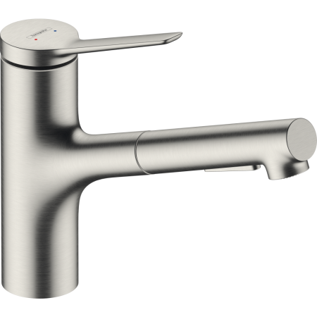 Смеситель для кухонной мойки hansgrohe Zesis M33 150, с вытяжным душем 2jet, sBox lite 74803800, под сталь