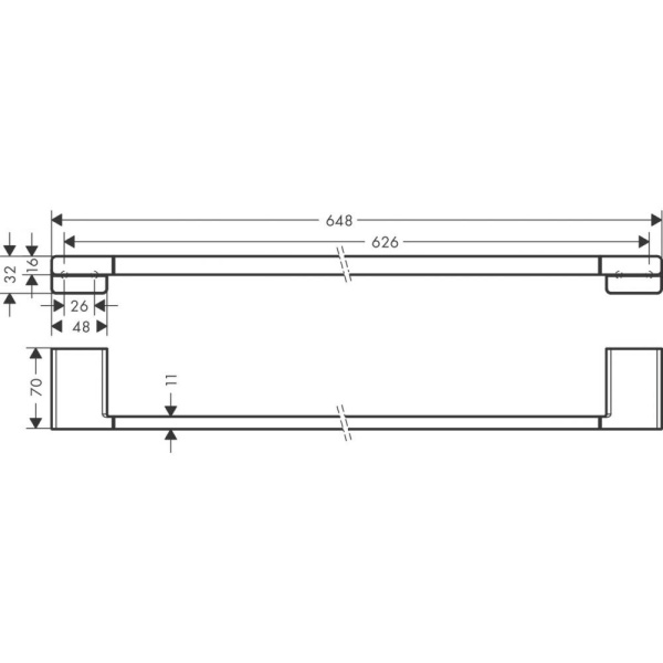 Держатель банных полотенец AddStoris Hansgrohe 41747990, полированное золото