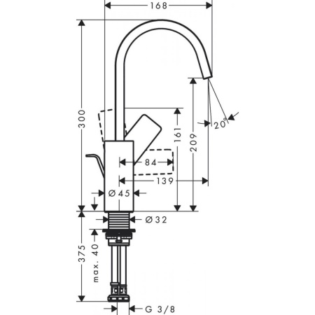 Смеситель hansgrohe Vivenis для раковины 75030700, матовый белый